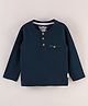 GRO Cotton Knit Full Sleeves T-Shirts Solid - Navy