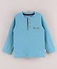 GRO Cotton Knit Full Sleeves T-Shirts Solid - Blue
