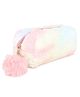 Sanjis Enterprise Small rainbow Fur Cosmetic Bag, Elegant Makeup Bags,Lipstick Pouch,Zipper Pouch,Great Gifts for Women,Travel Toiletry Bag Accessories Organizer Gifts