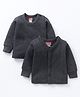 Babyhug Full Sleeves Front Open and Pullover Solid Color Thermal Wear Pack Of 2- Dark Grey