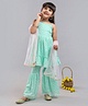 Babyoye Sleeveless Kurti & Sharara Set Ethnic Print - Blue