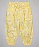 Budding Bees All Over Daisy Floral Print Lounge Pants - Yellow