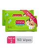Babyhug Premium 98% Water Baby Wet Wipes with Moisturising Aloe Vera Pack Of 2 - 80 Piece Each