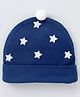Babyhug 100% Cotton Cap Star Print Navy Blue  - Diameter 10 cm