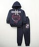 Gab It Full Sleeves T-Shirt & Lounge Pant Set Text Print - Navy