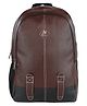 Mike Bags Octane Faux Leather Laptop Backpack Dark Brown - Height 18 Inch