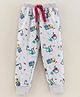 Fido Full Length Track Pant Construction Vehicle Print - Grey