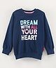 Fido Full Sleeves Sweatshirt Text Print - Navy Blue