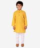 P-MARK Full Sleeves Tattersall Checked Kurta & Pyjama Set - Yellow