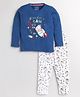 Little Marine Full Sleeves If You Can Dream You Can Do It Print Night Suit - Blue