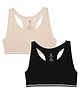 Charm n Cherish Pack Of 2 Solid Racerback Beginners Bra - Beige & Black