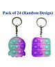 Asera Popit Silicone Keychain - Multicolor 24 Pcs