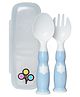 ZoLi Ergonomic Fork & Spoon Set With Travel Case - Mist Blue
