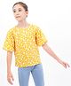 Primo Gino Half Sleeves Top Floral Print - Yellow