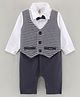 Brats And Dolls Cotton Knit Full Sleeves Romper With Bow - Black