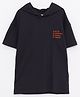 LC Waikiki Cotton Half Sleeves T-Shirt Text Printed - Black