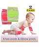 Babymoon Padded Kids Knee Elbow Protection Pads (Pack of 2 - Red & Green