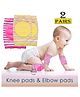 Babymoon Padded Kids Knee Elbow Protection Pads Pack of 2 - Pink & Yellow