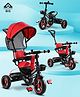 Babyhug  Plug & Play Stallion Tricycle with Parental Push Handle & Foldable Canopy - Red Black
