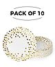 Shopping Time White Polka Paper Plates Pack Of 10 - White Golden