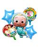 Shopperskart Cocomelon Foil Balloon For Kids Party Decoration Blue - Pack Of 5