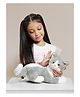 DukieKooky Kids  Suzy Cat Soft Toy Grey  White - Height 30 cm