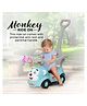 Dash Monkey  3 In 1 Ride On Baby Car with Music & Horn Parental Handle with Safety Harness Ride On - Blue