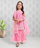 Babyhug Sleeveless Kurti & Sharara With Dupatta Embroidered - Pink