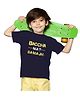 BRATMA Half Sleeves Tera Hero Idhar Hai Text Print Tee - Black