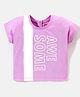Babyhug 100% Cotton Half Sleeves Tee With Text Graphics- Purple