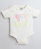 Polka Tots Half Sleeves Super Star Devanagari Hindi Text Print Onesie - Cream