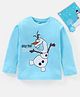 Babyhug Full Sleeves T-Shirt Disney Frozen Olaf Print - Light Blue