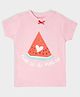 Mi Arcus Short Sleeves One In A Melon Chest Printed Tee - Pink