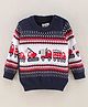 Little Folks Cotton Full Sleeves Pullover Vehicles Design - Navy