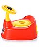 Korbox Car Style Potty Toilet Trainer Seat Chair with Removable Tray and Closing Lid and High Back Support for Toddler Boys Girls - Red