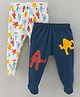 Bonfino Cotton Bootie Leggings Pack of 2 - White Navy Blue