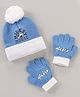 Babyhug Woollen Cap & Gloves Set With Pom Pom Detailing & Mickey Mouse Print Red - Diameter 10.5 cm