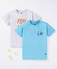 Ed-a-Mamma Pack Of 2 Half Sleeves Fun Day Every Day & Scooty Placement Printed Tees  - Blue & Grey