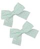 Funkrafts Set Of 2 Polka Dots Printed Bow Patched Hair Clips - Sea Green