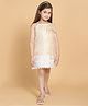 Piccolo Sleeveless Bow Detail Lace Hem Jute Dress - Beige