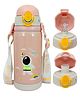 FunBlast Double Walled Stainless Steel Dual Cap Water Bottle Pink  450 ml