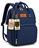 Motherly Crown Melange Fabric Diaper Bag for Mothers for Travel with Warranty | Spacious Diaper Bags for Mom | Baby Bag for Mother Travel - Navy Blue