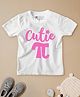 Be Awara Half Sleeves Cutie Pie Print T Shirt - White & Pink