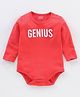 Babyhug 100% Cotton Full Sleeves Onesies - Red