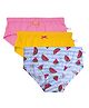 D'chica Pack Of 3 Striped & Strawberry Print Panties - Multi Color