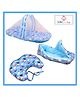 SafeChamp Skyler Baby Feeding Pillow Bedding Set with Mosquito net and Sleeping Bag Combo - Blue