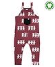 Turtledove London Knit Sleeveless Bear Printed Dungaree - Maroon