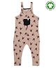 Turtledove London Knit Sleeveless Deer Printed Dungaree - Brown