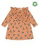 Turtledove London Knit Full Sleeves Skunk Printed Frock - Brown