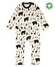 Turtledove London Knit Full Sleeves Animal Printed Romper - Offwhite